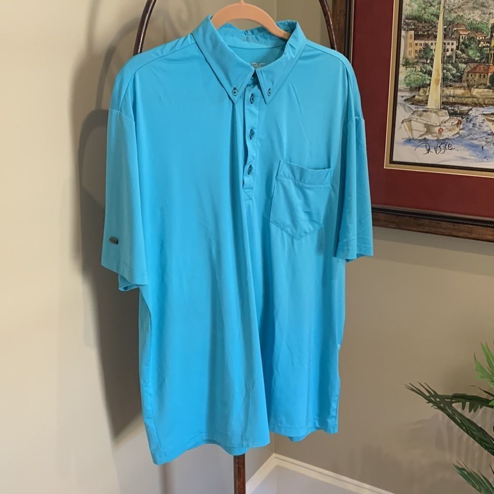 XL Blue Button Down Polo